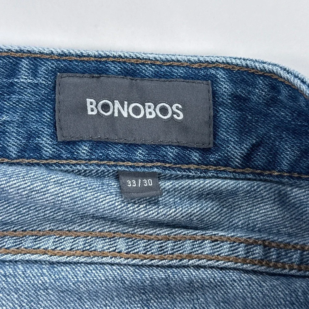 Bonobos Mens Jeans 33x30 Blue The Blue Jean Straight Leg Minimalist Streetwear